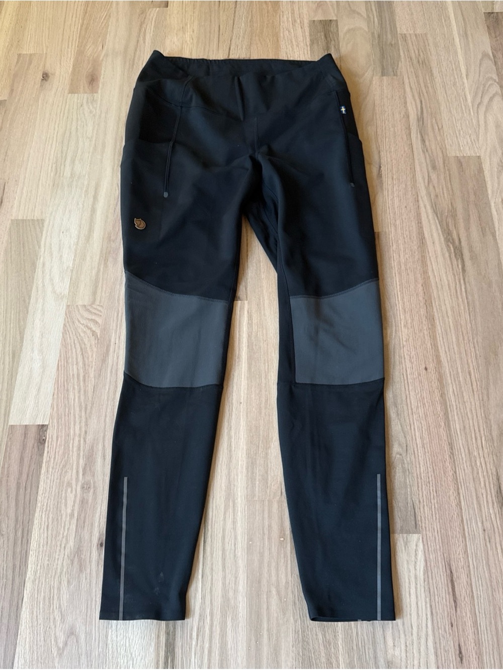 FjallRaven Large Black Gray Abisko Varm Trekking Hike Outdoors Leggings Pants L